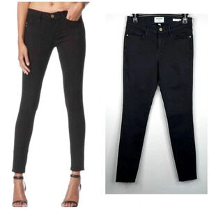 Frame Denim Black Le Skinny de Jeanne in Film Noir Wash Size 27 Rise 8.5”